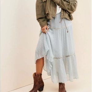 Free People Ella Tiered Midi Skirt